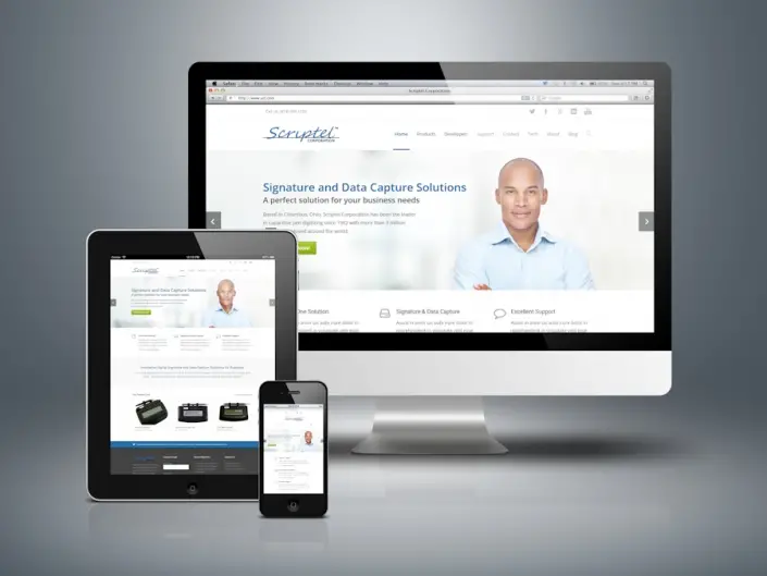 Website design by Matthew McWilliam shown on a desktop monitor, laptop, tablet and phone — design 16 of 17